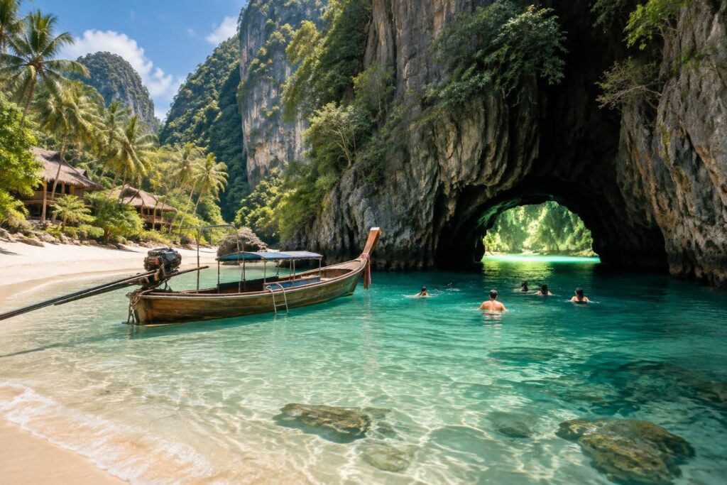 découvrez koh mook en thaïlande : explorez la grotte d’émeraude, trouvez un hébergement et préparez votre accès à cette île paradisiaque.